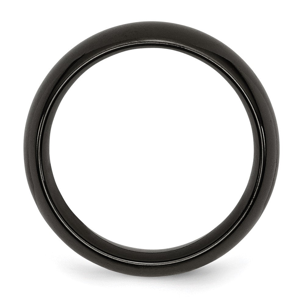 High-Quality 8mm Polished Black Titanium Band - Stylish & Affordable Design