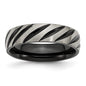Buy Stylish 6mm Chisel Grooved Band in Black IP-Plated Titanium-2