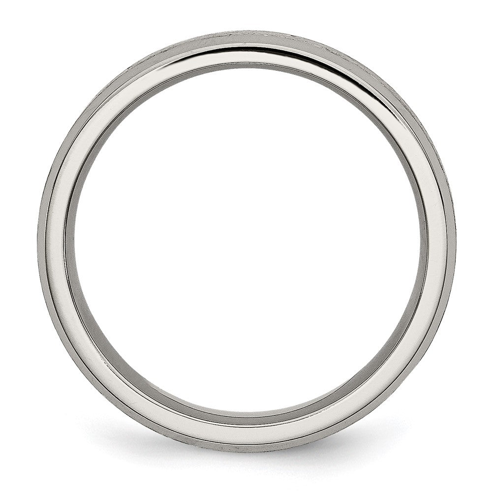 Buy Exclusive 6mm Brushed Titanium Chisel Beveled Edge Ring - Stylish Value!