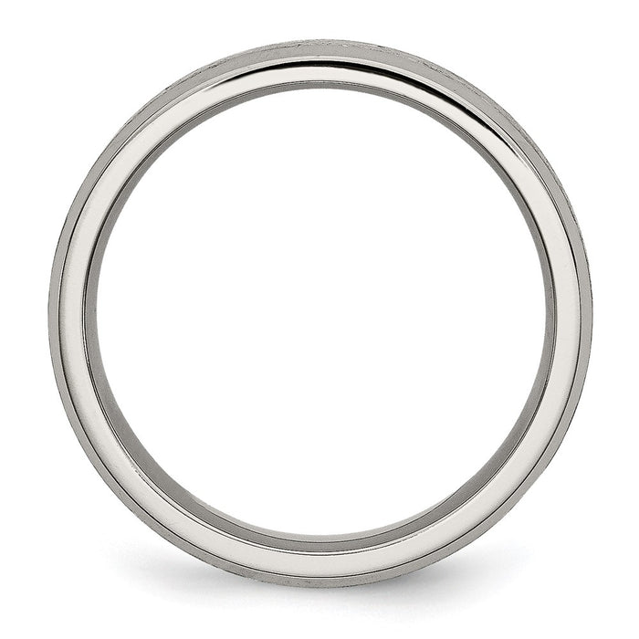 Buy Exclusive 6mm Brushed Titanium Chisel Beveled Edge Ring - Stylish Value!-2