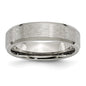 Buy Stylish Brushed Titanium Chisel 6mm Beveled Edge Band - Affordable Luxury!-2