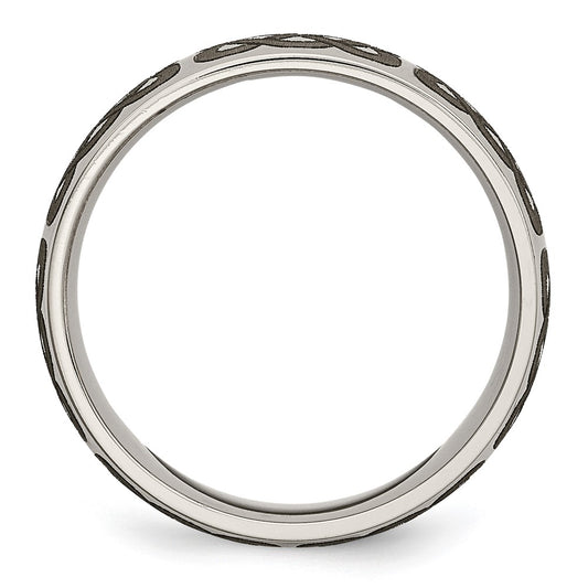 Buy Stylish 8mm Polished Titanium Celtic Laser Engraved Band | Luxury Design