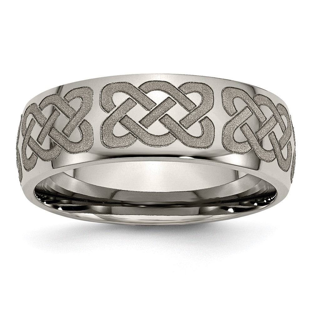 Buy Exclusive 8mm Polished Titanium Celtic Chisel Band - Stylish & Durable