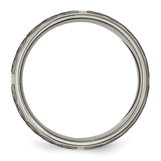 Buy Stylish Polished Titanium 8mm Celtic Laser Engraved Band - Exclusive Design