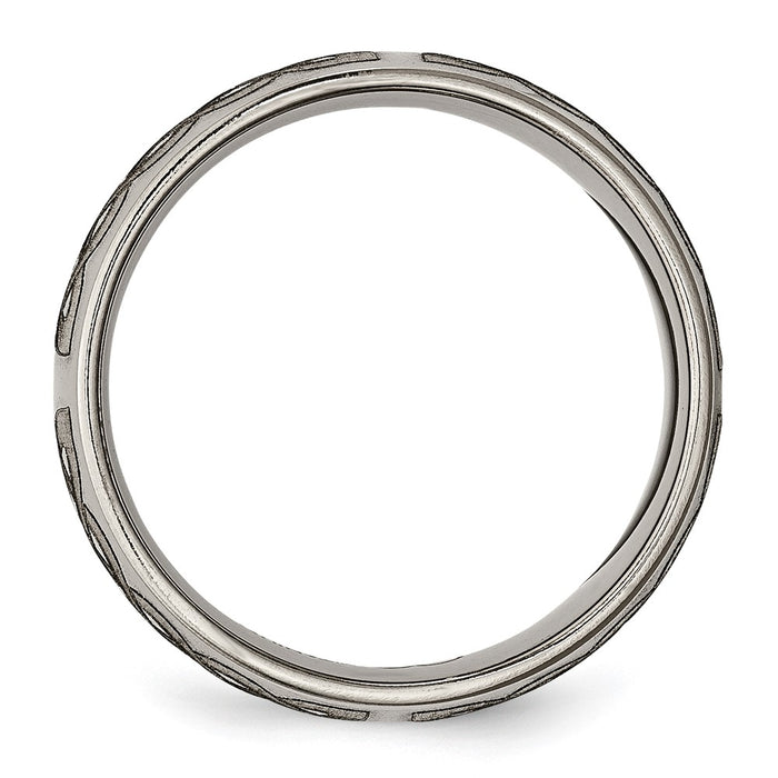 Buy Stylish Polished Titanium 8mm Celtic Laser Engraved Band - Exclusive Design-2
