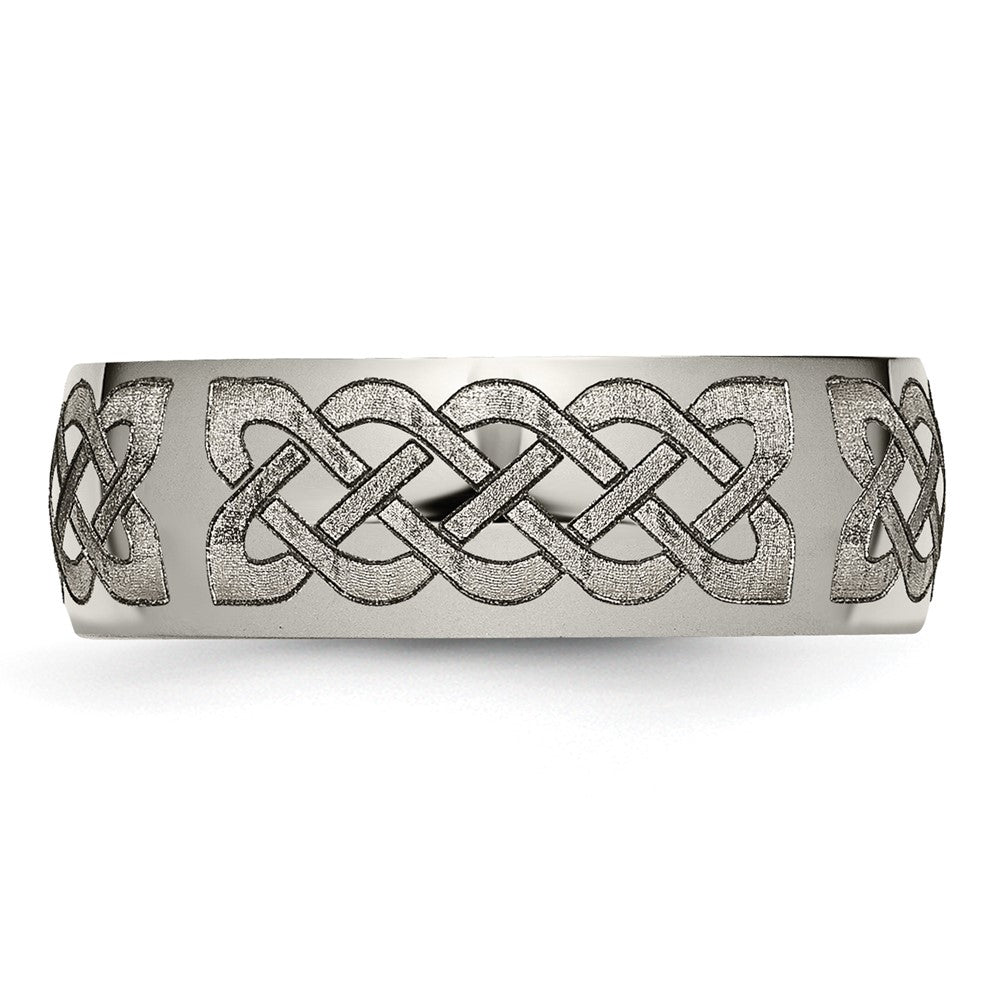 Buy Exclusive 8mm Polished Titanium Celtic Band - Stylish & Affordable Jewelry