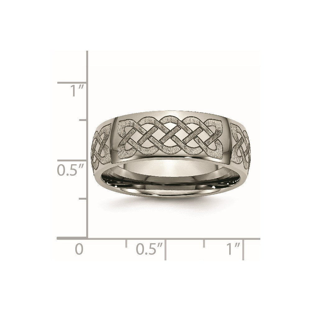Buy Exclusive 8mm Polished Titanium Celtic Band - Stylish & Affordable Jewelry