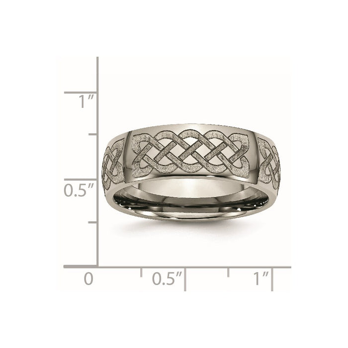 Buy Exclusive 8mm Polished Titanium Celtic Band - Stylish & Affordable Jewelry-6