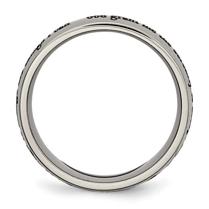 Buy Stylish 8mm Polished Titanium Band - Laser-Engraved Serenity Prayer-2