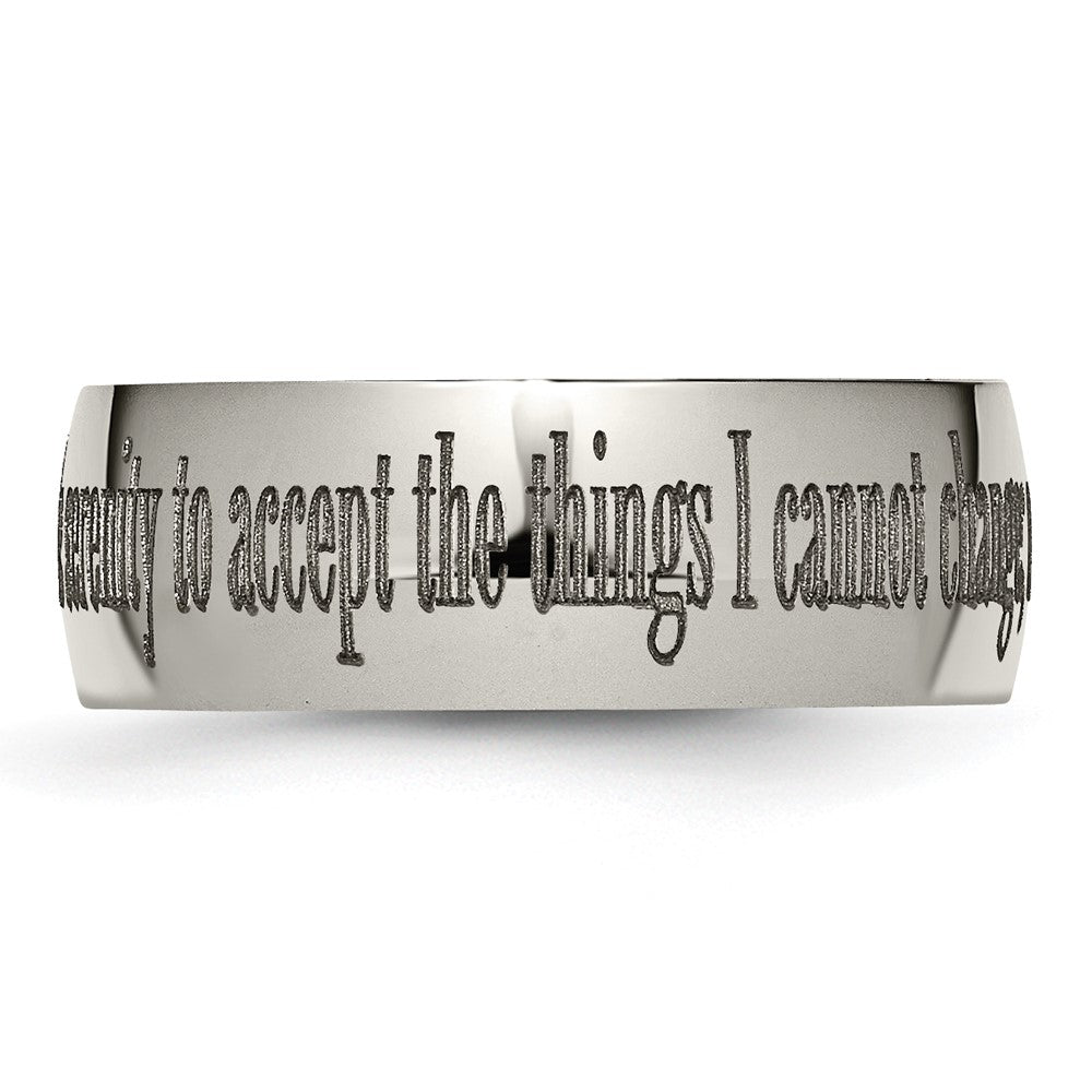 Buy Stylish 8mm Polished Titanium Band - Laser-Engraved Serenity Prayer