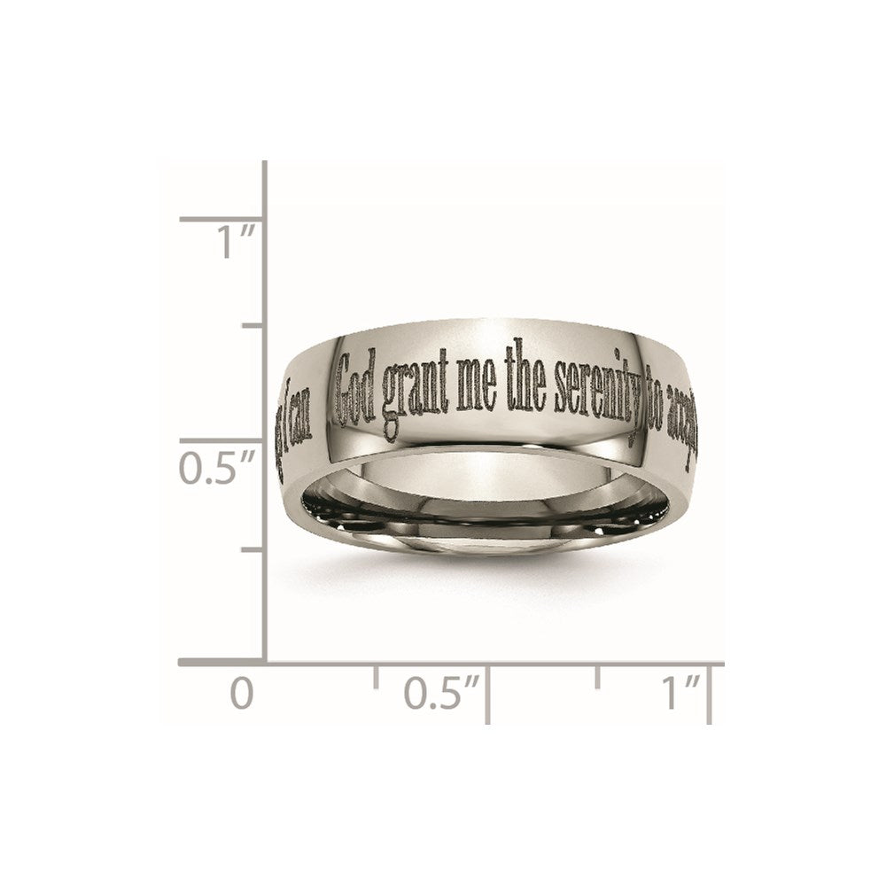 Buy Stylish 8mm Polished Titanium Band with Laser-Engraved Serenity Prayer