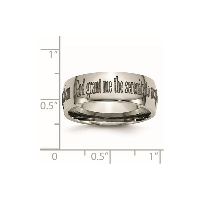 Buy Stylish 8mm Polished Titanium Band with Laser-Engraved Serenity Prayer-7