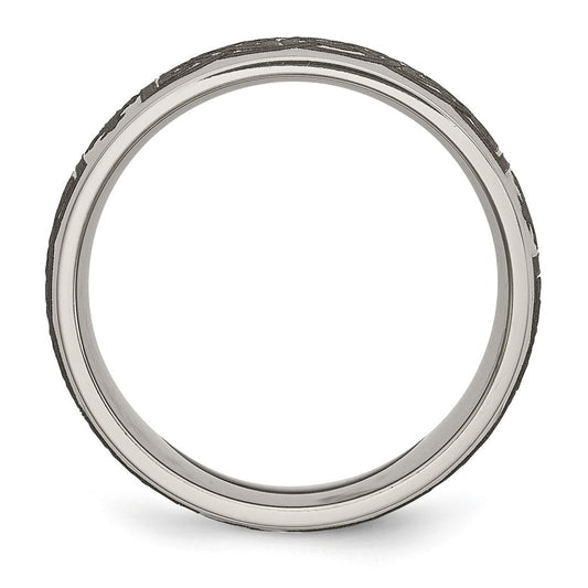 Buy Stylish Polished Titanium Celtic Cross Band - 8mm Laser-Engraved Design