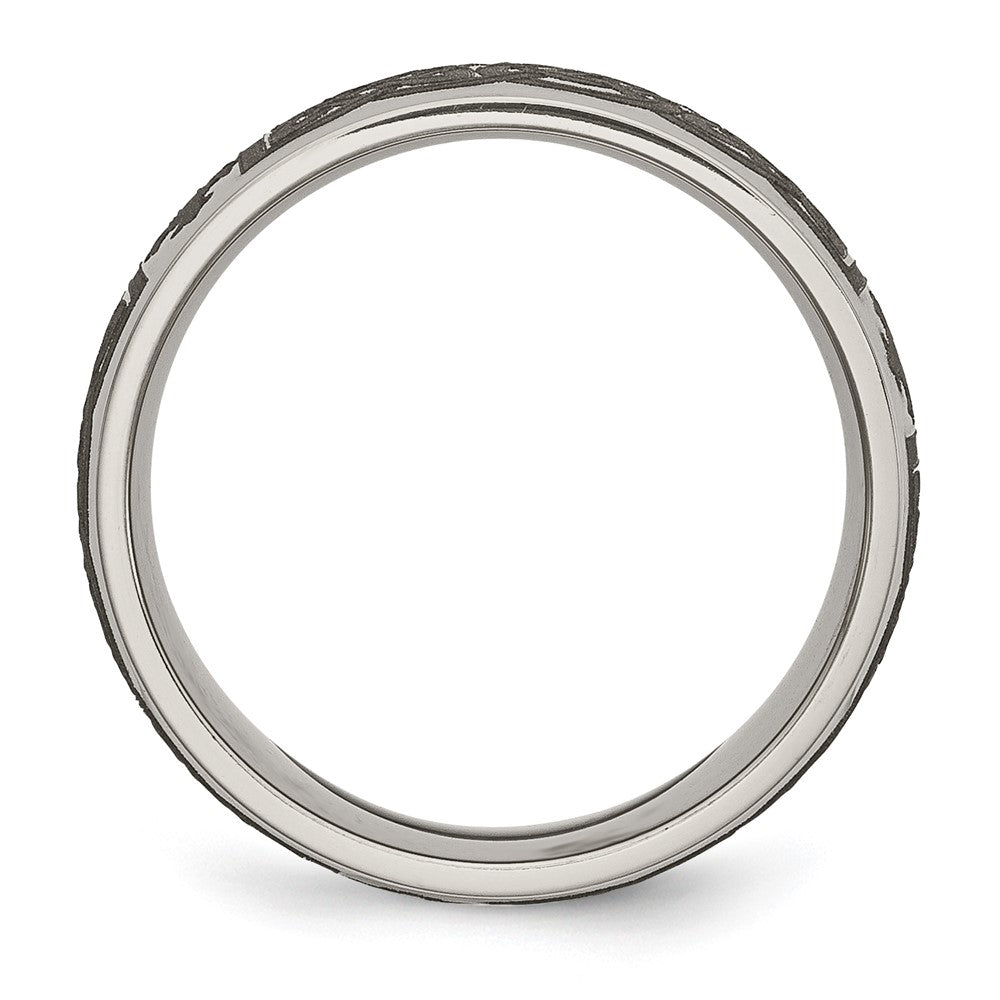 Buy Stylish Polished Titanium Celtic Cross Band - 8mm Laser-Engraved Design