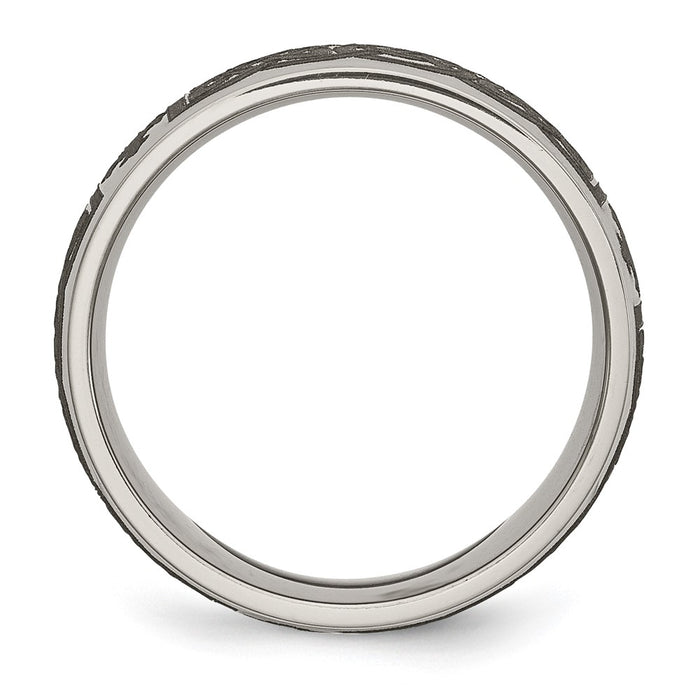 Buy Stylish Polished Titanium Celtic Cross Band - 8mm Laser-Engraved Design-2