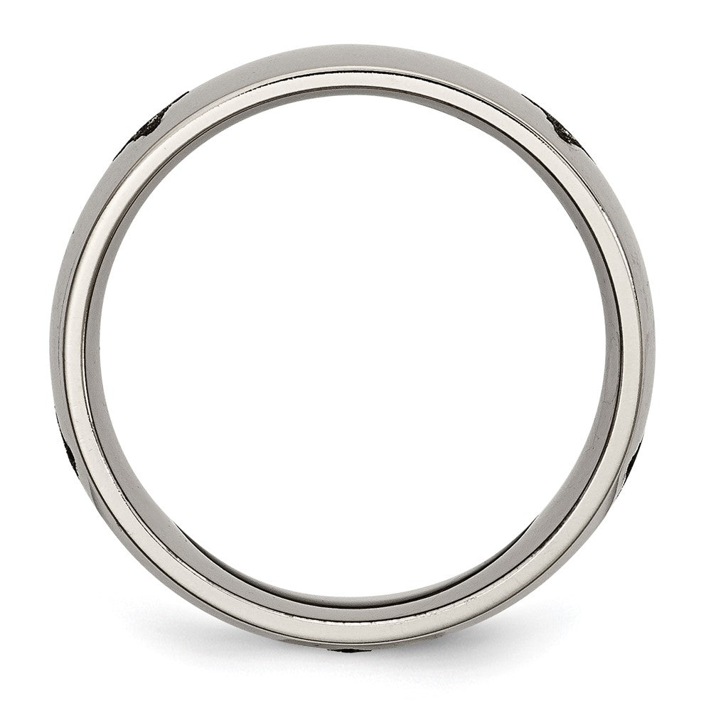 Buy Stylish 8mm Polished Titanium Masonic Laser-Engraved Chisel Band