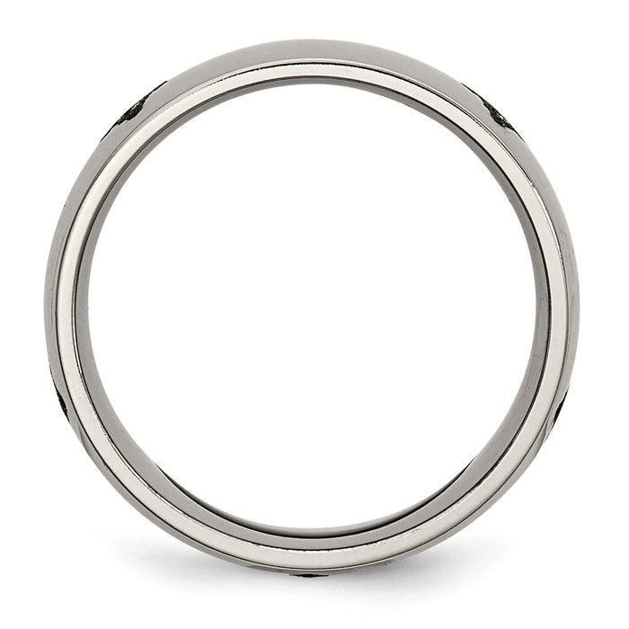 Buy Stylish 8mm Polished Titanium Masonic Laser-Engraved Chisel Band-2