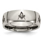 High-Quality 8mm Polished Titanium Band with Masonic Etching | Stylish Price-6