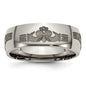 Buy Exclusive 8mm Polished Titanium Claddagh Band - Stylish Laser Engraved Design-2