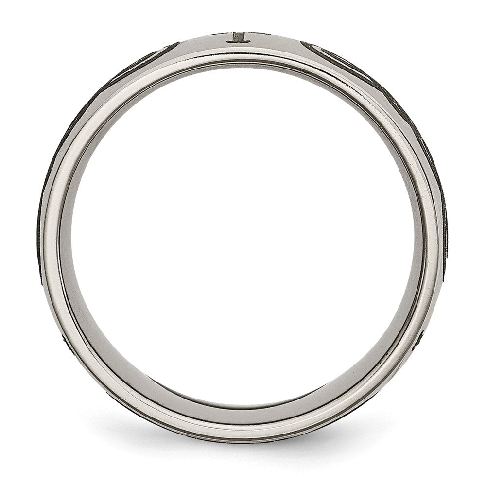 High-Quality 8mm Polished Titanium Band | Stylish Chiseled Cross Design