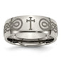 Buy Stylish Polished Titanium 8mm Band with Chiseled Cross Design - Luxury Look-4
