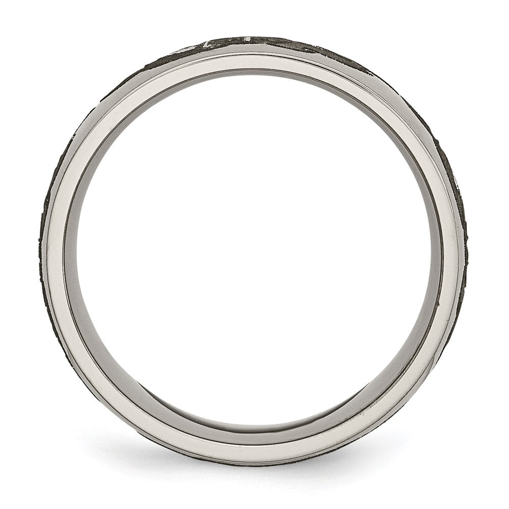 Buy Stylish 8mm Polished Titanium Band with Laser-Engraved Flame Design