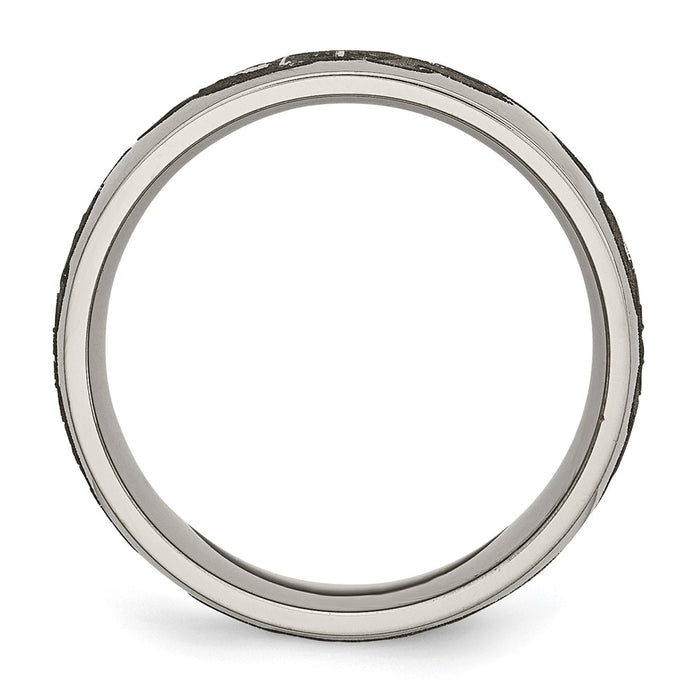 Buy Stylish 8mm Polished Titanium Band with Laser-Engraved Flame Design-2