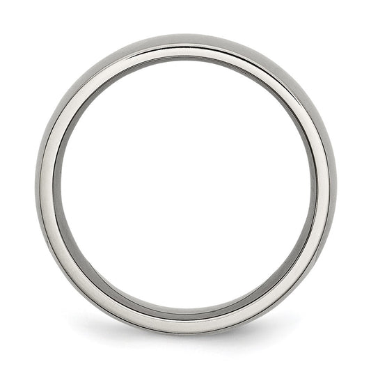 Buy Stylish 8mm Polished Titanium Half-Round Band - High-Quality Value Ring
