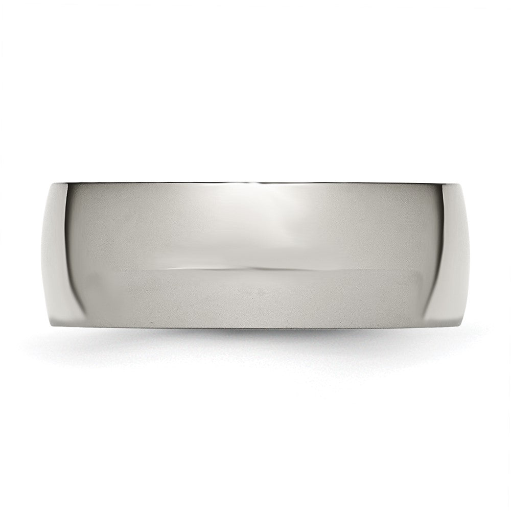 Exclusive 8mm Polished Titanium Half-Round Band | Affordable Luxury Ring