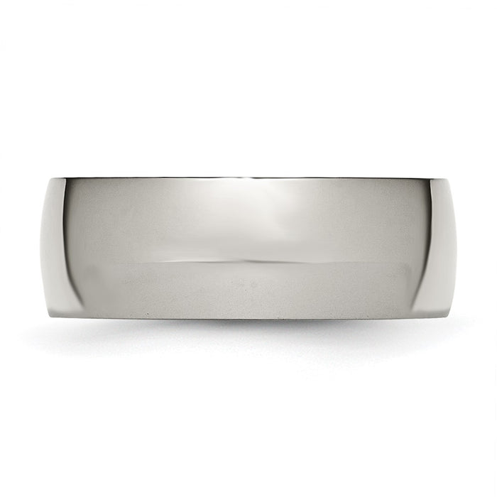 Buy Stylish 8mm Polished Titanium Half-Round Band | High-Quality Value Ring-3