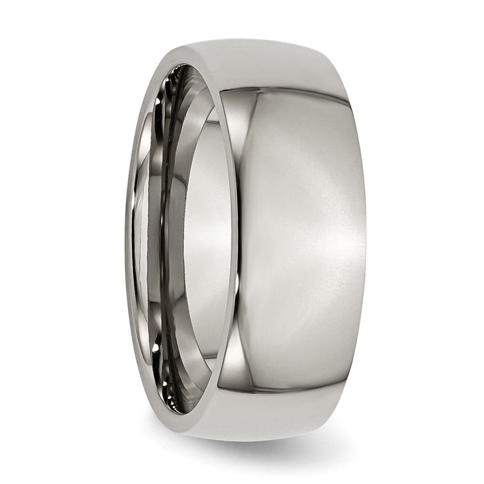 Exclusive 8mm Polished Titanium Half-Round Band - Stylish & Affordable Design-4