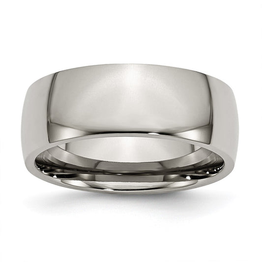 High-Quality 8mm Polished Titanium Half-Round Band | Stylish & Affordable Design