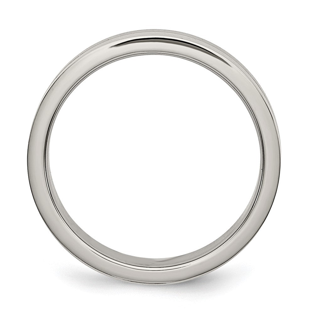 Buy Exclusive 4mm Chiseled Titanium Grooved Band - Stylish Brushed Finish