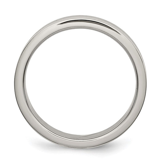 Buy Exclusive 4mm Chiseled Titanium Grooved Band - Stylish Brushed Finish