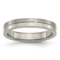 High-quality 4mm Grooved Titanium Band - Stylish Brushed & Polished Finish-1