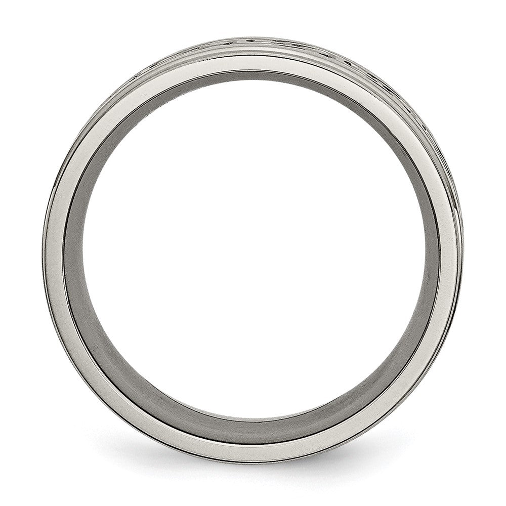 Buy Exclusive Brushed Titanium 9mm Scroll Design Chisel Band - Stylish & Durable