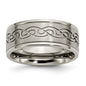 Buy Stylish 9mm Brushed Titanium Scroll Design Chisel Band - Affordable Luxury!-2
