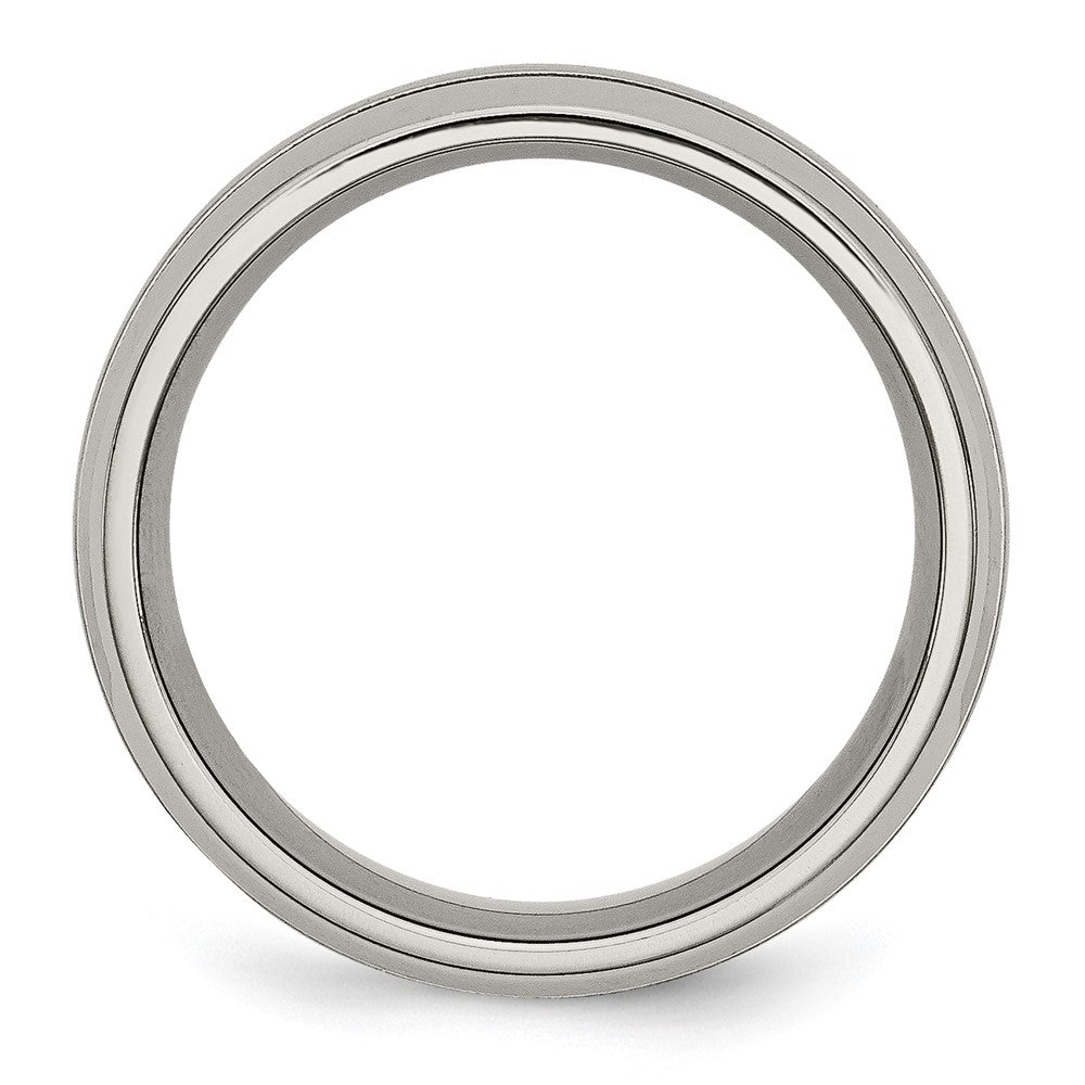 Buy Stylish 8mm Chiseled Titanium Grooved Band - Affordable Brushed Finish