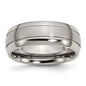 Buy Stylish Chiseled Titanium 8mm Grooved Band - Exclusive Brushed Finish-5