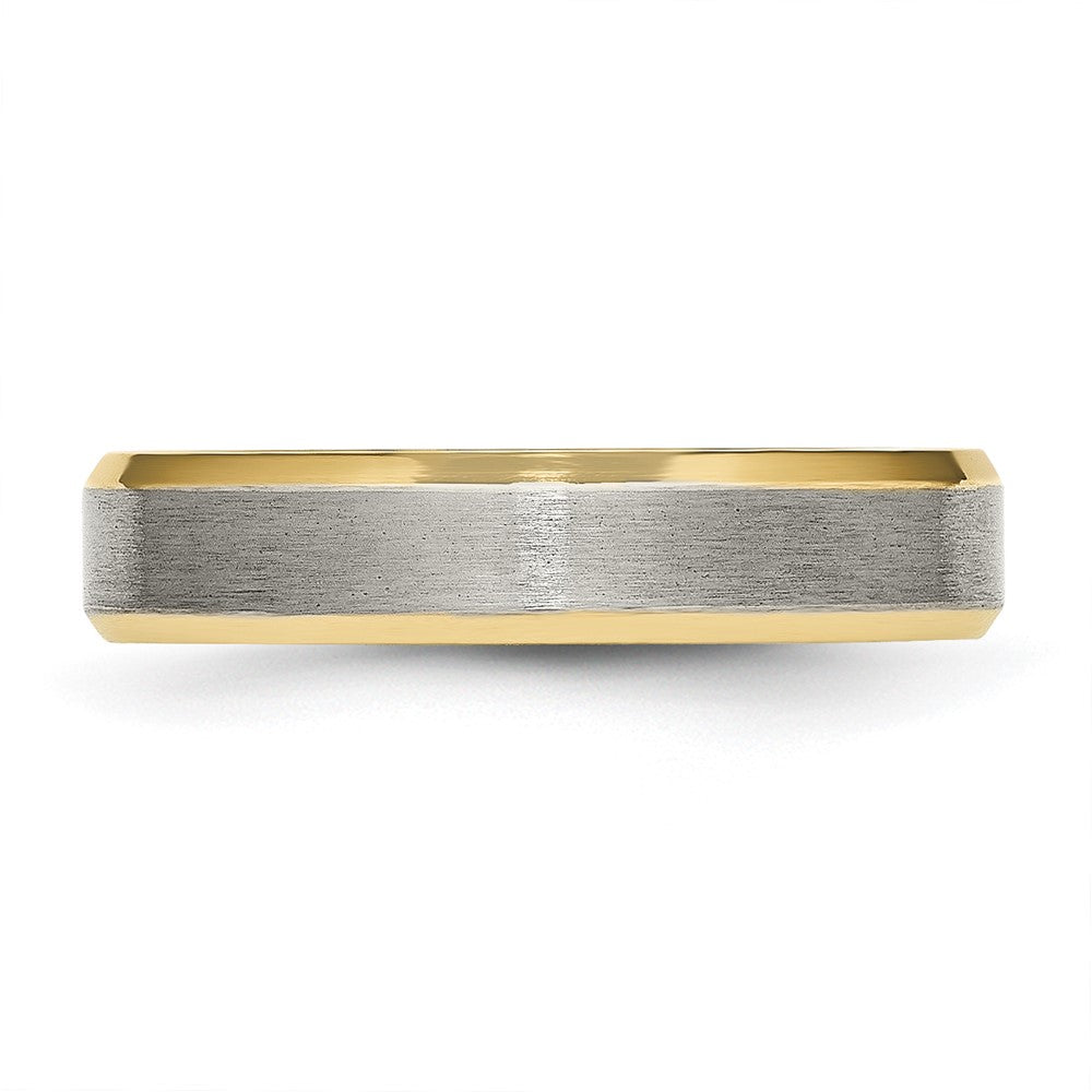 Buy Stylish 5mm Beveled Edge Band in Chisel Titanium - High-Quality Finish