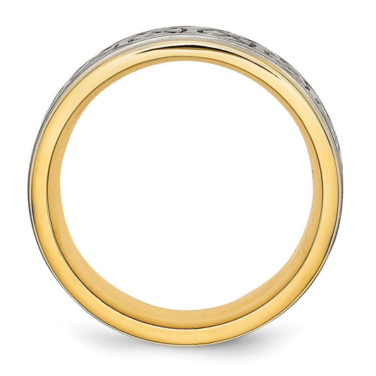 Exclusive 8mm Chisel Titanium Band - Stylish Grooved Edge, Affordable Price
