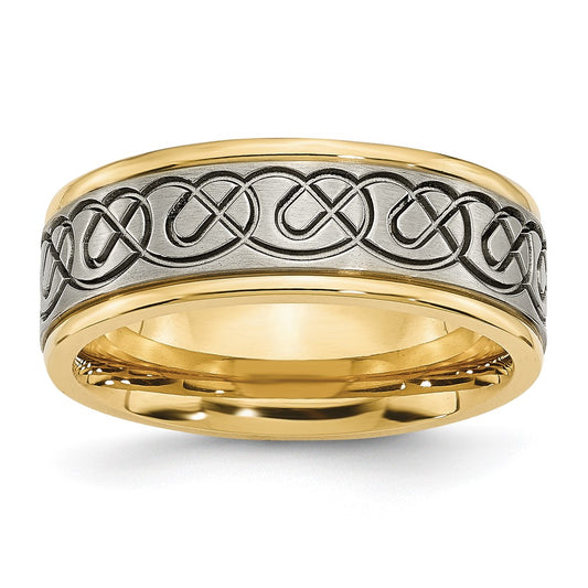 Exclusive 8mm Titanium Chisel Band - Stylish Brushed & Polished Design