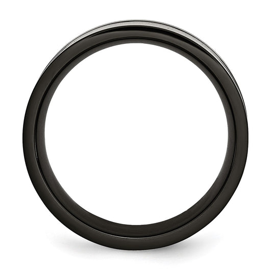 Buy Stylish 9mm Chisel Titanium Band with Carbon Fiber Inlay - Luxury Finish