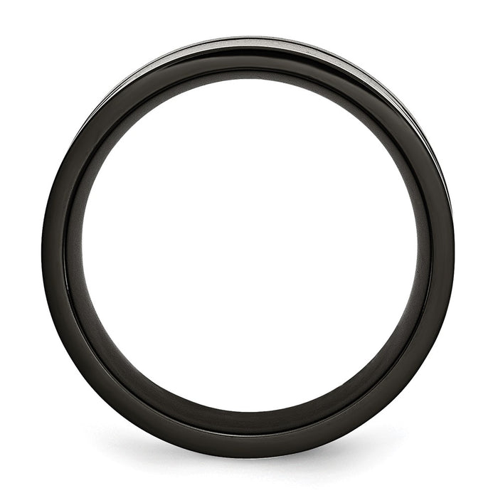 Buy Stylish 9mm Chisel Titanium Band with Carbon Fiber Inlay - Luxury Finish-2