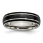 Exclusive 6mm Grooved Band - Polished Black IP-Plated Titanium, Affordable Luxury-13