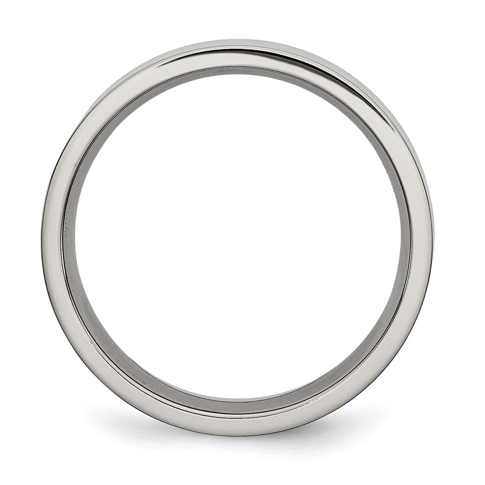 Buy Exclusive 6mm Polished Titanium Flat Band Ring - Affordable Luxury Style