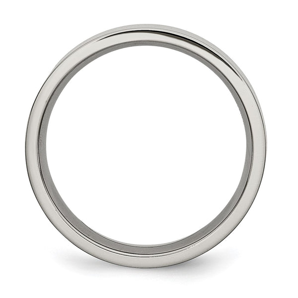 Chiseled Titanium Polished 6mm Flat Ring