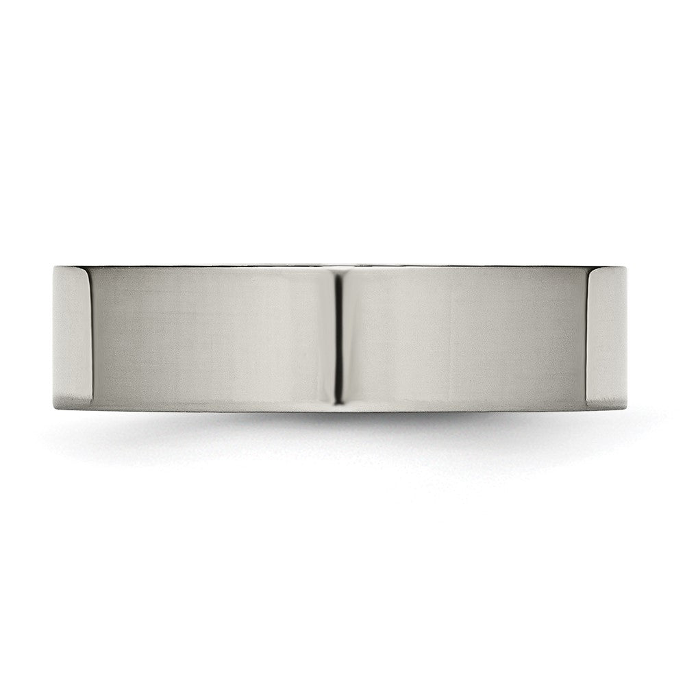 Buy Exclusive 6mm Polished Titanium Flat Band Ring - Affordable Luxury Style