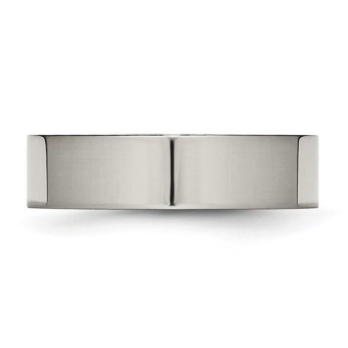 Buy Exclusive 6mm Polished Titanium Flat Band Ring - Affordable Luxury Style-3