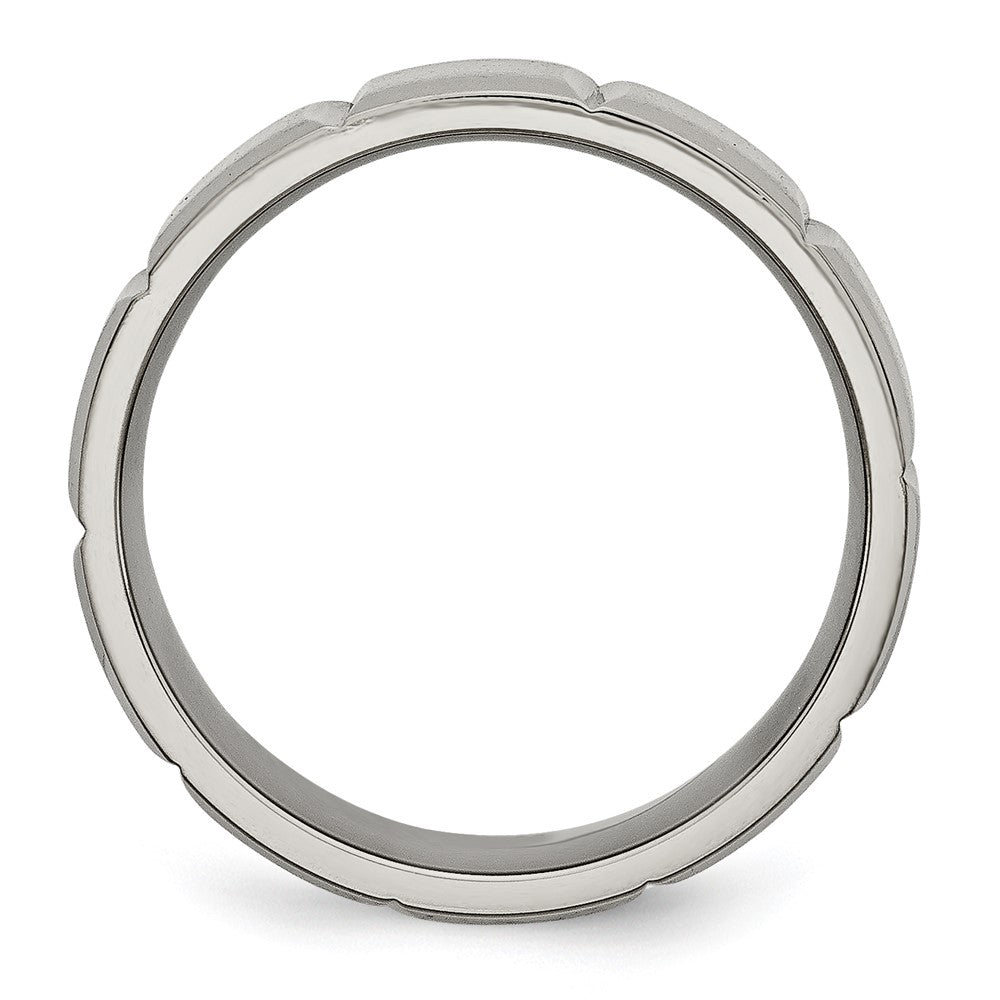 Buy Exclusive 8mm Grooved Band in Satin & Polished Titanium | Stylish Value